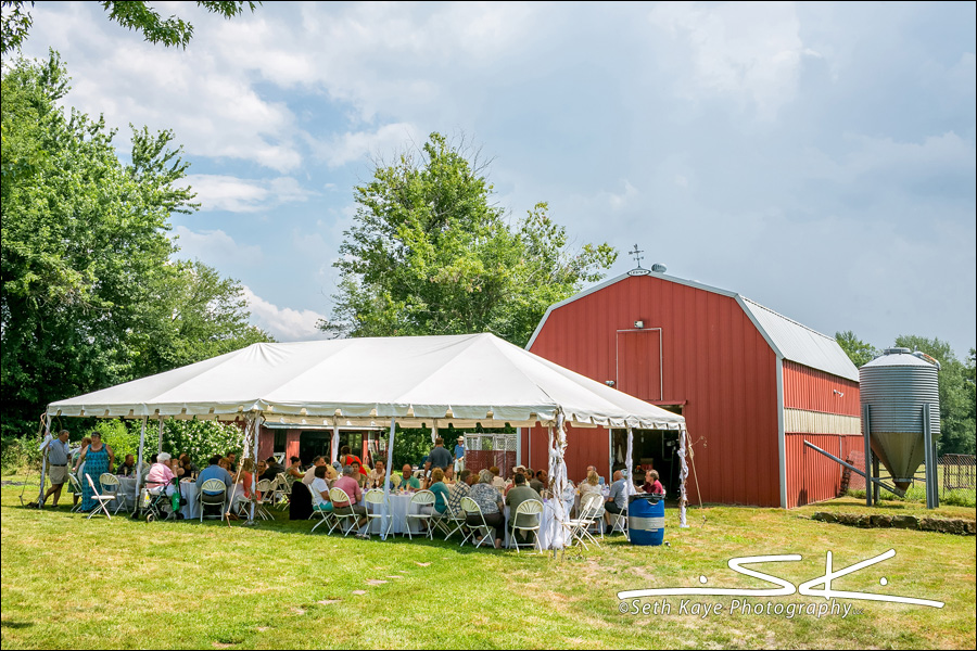 backyard tent barn wedding