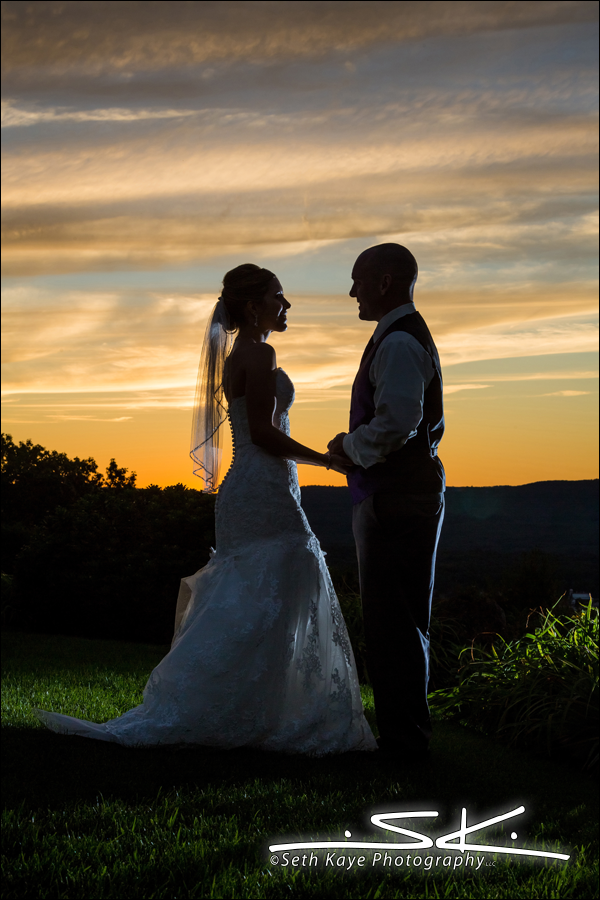 sunset wedding portrait