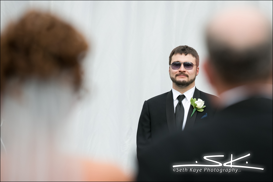 groom seeing bride