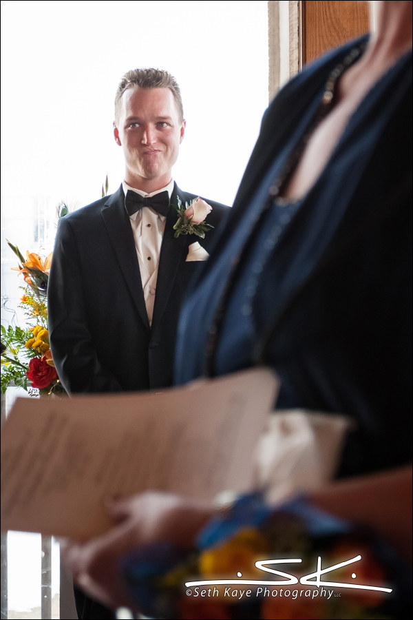 groom seeing bride