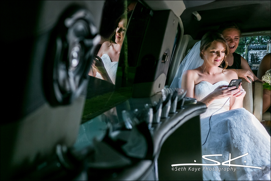 bride in the limo