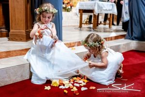 Catholic church wedding flowergirls